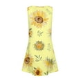 thumbnail image 6 of GXIPO Girls Sleeveless A-Line Sunflower Casual Holiday Dress Little Girl Dresses Girls Preppy Clothes for 3-14 Spring Outfits Vermilion 5-6 Years, 6 of 7