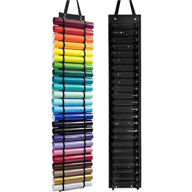 Soporte de almacenamiento de vinilo transparente detrás de la puerta bolsa colgante organizadores de montaje en pared Hugtrwg Para estrenar