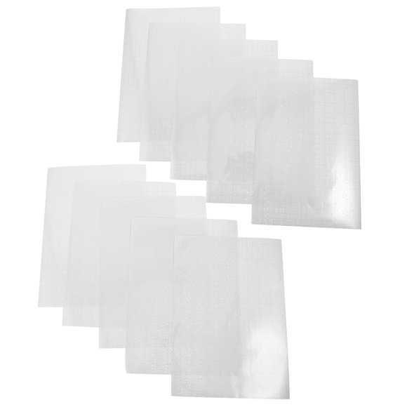 HEALEEP 10pcs Self-Adhesive Holographic Vinyl Overlay Sticker White Aluminum for Crafters and Designers