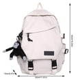 thumbnail image 2 of Mochila con colgante de felpa, ligera, de gran capacidad, mochila para estudiantes, mochila escolar para viajes al aire libre, Camping, Picnic, 2 of 9