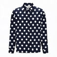 thumbnail image 5 of Yrmaups Polka Dot Button Down Long Sleeve Blouse for Women, V Neck Casual Shirt, Soft Lightweight Top for Office Travel Weekend Outing, Dark Blue M, 5 of 5
