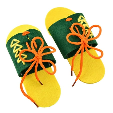

Kaifachang Teaching Material Creative Parent-child Interaction Gift Educational Homemade Shoelace Slippers for Student