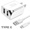 thumbnail image 4 of Universal 2 In 1 Dual USB Ports Travel Charger Adapter With 5 Ft Type-C USB Cable White, 4 of 4