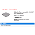 thumbnail image 2 of Cabin Air Filter - Compatible with 2007 - 2011 GS350 2008 2009 2010, 2 of 2