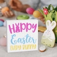thumbnail image 4 of Zomyto 7"x7" Rustic Farmhouse Bunny Easter Decorations Country Home Office Desk Decor Happy Easter Every Bunny Sign Shelf Tiered Tray Decor Gifts for Women, 4 of 5
