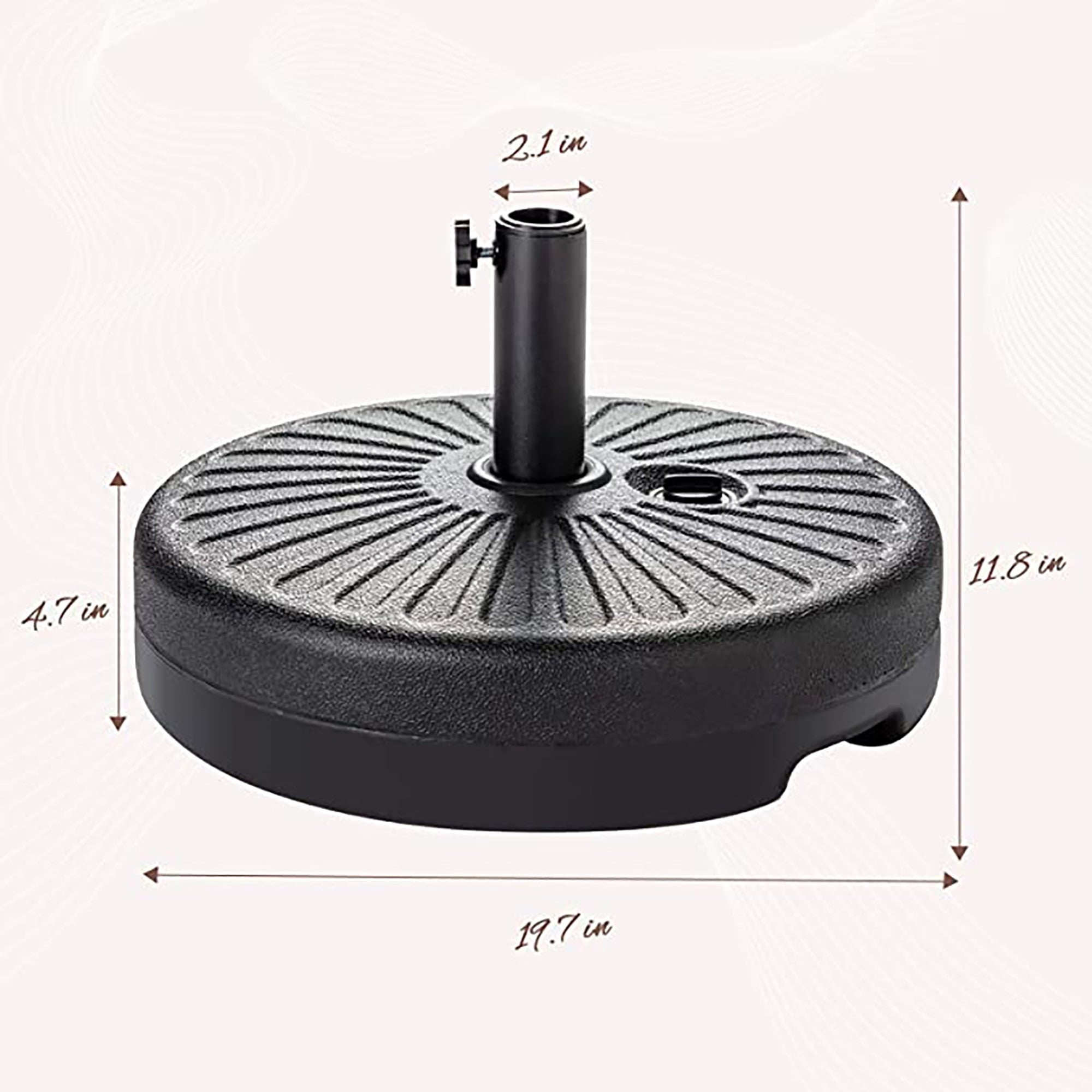 JEAREY 50 lbs Heavy Duty Umbrella Base, Fillable Plastic Patio Black Round