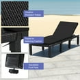thumbnail image 4 of Costway Patio Rattan Lounge Chair Chaise Recliner Adjust Cushion Black & Turquoise Cover, 4 of 9