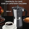 thumbnail image 3 of Cafetera Italiana Manual Plateada 500ml, 3 of 7