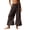 Brown, variant on YYV Summer Outfits for Women 2026 Drawstring Waist Cropped Pants with Ruffle Hem Ankle Trousers with Pockets Casual Wear Beige XL