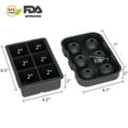 thumbnail image 6 of Ticent Ice Cube Trays (Set of 2) - Silicone Sphere Whiskey Ice Ball Maker with Lids & Large Square Ice Cube Molds for Cocktails & Bourbon - Reusable & BPA Free, 6 of 7