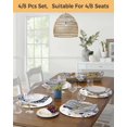 thumbnail image 5 of 13 Inch Round Placemats Set of 4, Purple Spring Floral Non Slip Heat Insulation PP Table Mats, Elegant Pastoral Flowers Watercolor Washable Place Mats for Kitchen Dining Party Table Decor, 5 of 7