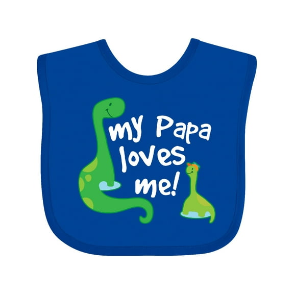 Inktastic My Papa Loves Me Dinosaur Boys Baby Bib