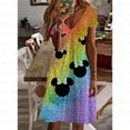 thumbnail image 3 of Vestido mini sexy de manga corta con cuello en V y estampado de amor de Minnie Mouse de Disney para mujer, diseño para exteriores, 3 of 5