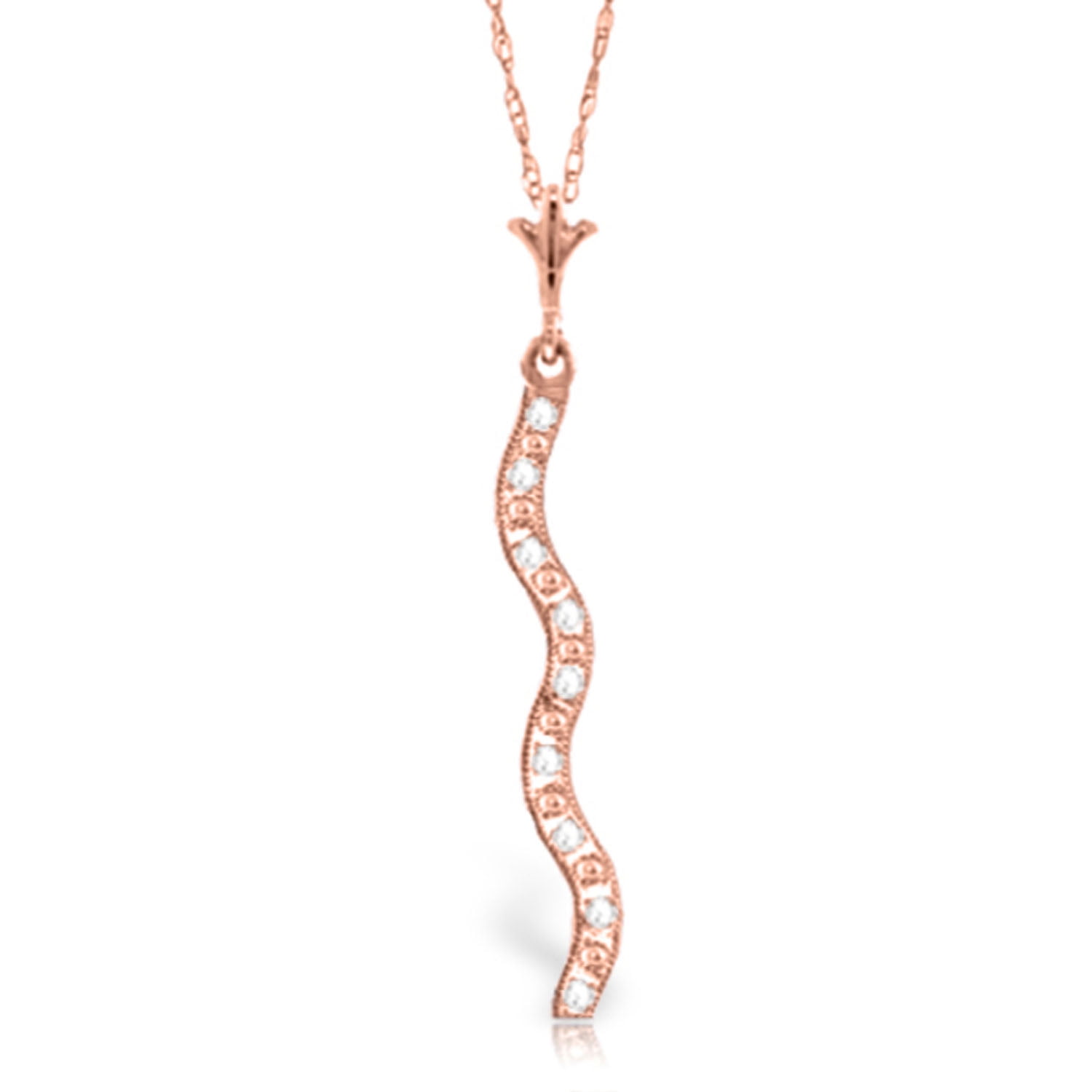 Galaxy Gold 14K Rose Gold Natural Diamond Pendant Necklace - April Birthstone - Strength & Brilliance - 16" to 24" - Fine Jewelry for Women