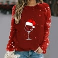 thumbnail image 3 of Blouses pour Femmes, Hauts de Noël pour Femmes, Mode Féminine de Noël Décontractée Imprimée Col Rond Manches Longues Chandail Blouse, 3 of 4