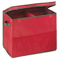 Homz® Holiday Gift Bag Storage Container, Red with Green Trim, Set of 1