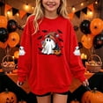 thumbnail image 2 of akafmk Girls Halloween Sweatshirt Oversized Crewneck Sweatshirts Long Sleeve Pullover Tops Graphic Hoodies Cute Fall Winter Clothes, Size 9-10 Years, 2 of 7