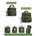 thumbnail image 3 of Bolsa de almuerzo Ralchyez Tactical de 20 litros con aislamiento de dos pisos, color verde, 3 of 7
