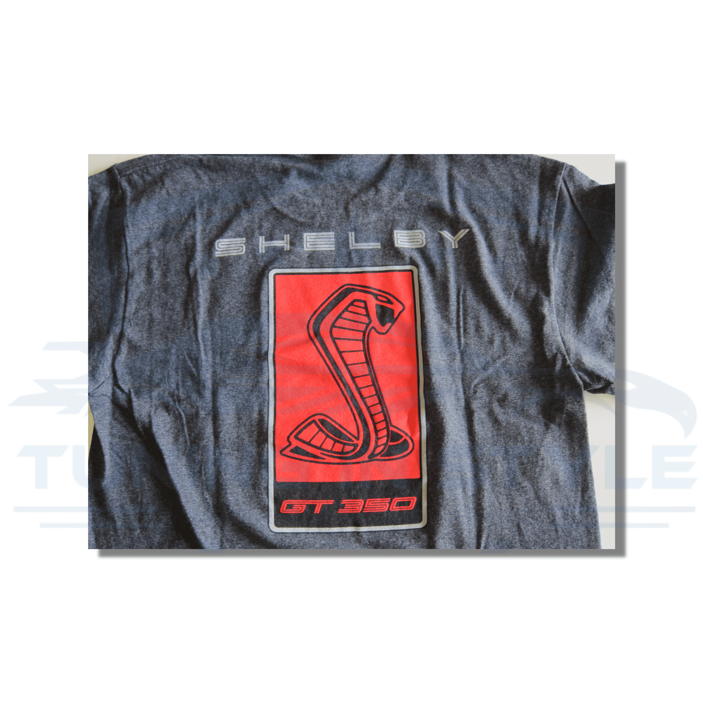 Ford Mustang GT350 Shelby Cobra Logo Cotton T-Shirt Gray Official Licensed (XL)