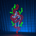 thumbnail image 2 of C-craft Cobra Snake with Hand Led Neon Sign Red and White for Beer Bar Party Club Wall Art Decor, 2 of 4