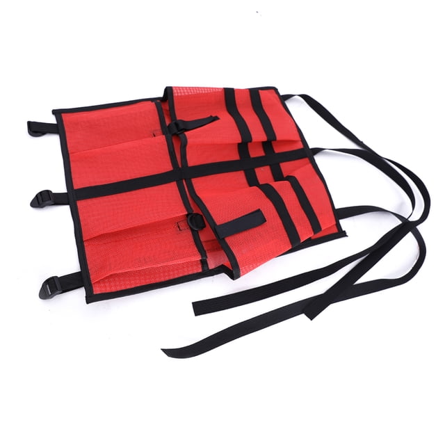 Sac de Rangement pour Kayak Siège de Canot en Nylon Équipement de Pêche Sangle Réglable Outils Pochette Multi-Poches Cadeaux Rafting Yacht Bateau Rouge