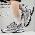 thumbnail image 2 of Men's Silver Grey Retro Chunky Sneakers, Breathable Mesh Athletic Shoes, Non-Slip Running Shoes for Streetwear & Daily Wear, 2 of 9