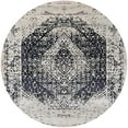 thumbnail image 1 of Ahgly Company Machine Washable Indoor Round Industrial Modern Carbon Gray Area Rugs, 5' Round, 1 of 7