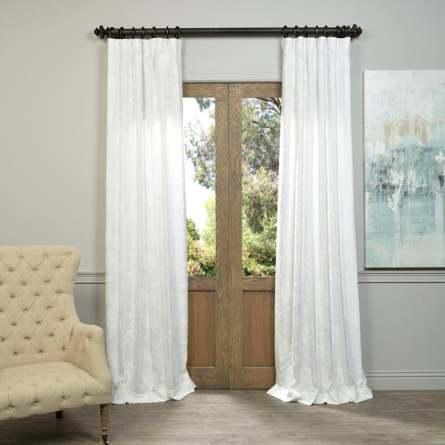 Half Price Drapes Vine Embroidered Single Curtain Panel Walmart Com