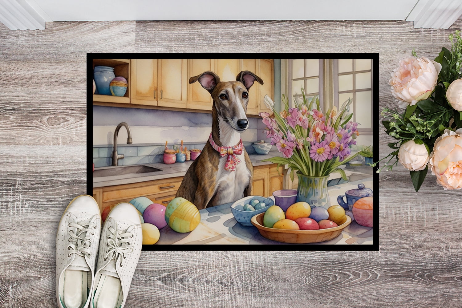 Decorating Easter Greyhound Doormat 27 in x 18 in
