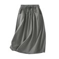 thumbnail image 2 of Maoxin Skirts for Women Women's Summer Fashion Solid Color Flower Bud Button Pocket Half Skirt ,Gray,XL, 2 of 7