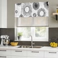 thumbnail image 4 of Geometric Black Curtain Valances for Windows, Kitchen Valance Window Treatments Panel 2 Pack, Abstract Grey White Boho Circle Dot Rod Pocket Short Curtains for Bathroom Bedroom 60 x 18 Inch, 4 of 8