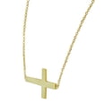 thumbnail image 2 of My Daily Styles Stainless Steel Womens Sideways Cross Pendant Necklace (Yellow), 2 of 3
