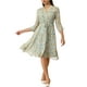 thumbnail image 1 of INSPIRE CHIC Vestido Camisero Floral Elegante para Mujeres con Cuello en V, Manga 3/4, Con Cinta Frontal, Vestido Fluido de Chifón XL Azul Claro, 1 of 6