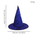 thumbnail image 2 of Yfalhf Halloween Twistable Witch Hat for Women, Transformable Curved Pointed Wizard Hat with Flower Decoration, Shiny Fabric Party Hat for Masquerade Theme Party,Red, 2 of 7