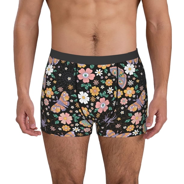 Fotbe Floral Insects Calzoncillos Tipo Boxer con Bolsa de Soporte Total para Hombre, X-Temp Fresco, Transpirable y de Secado Rápido-X-Large