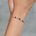 thumbnail image 4 of Gem Stone King Keren Hanan 2.20 Ct Red Rhodolite Garnet Green Mystic Topaz 925 Silver and 10K Yellow Gold Lab Grown Diamond Bracelet for Women, 4 of 5