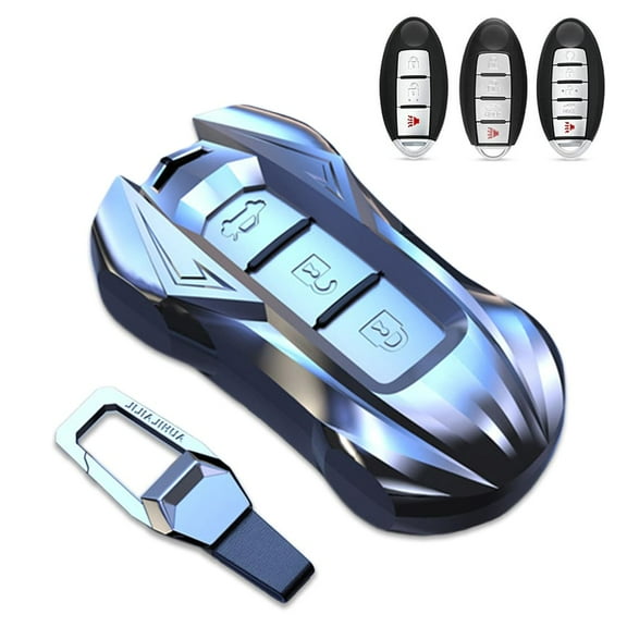 Key Cover Case, Zinc Alloy Smart Key Fob Case Shell Compatible for Nissan Murano Pathfinder Titan Maxima Sylphy Lannia Teana, for Infiniti XTrail Rogue Altima Quest Sentra Patrol CIMA