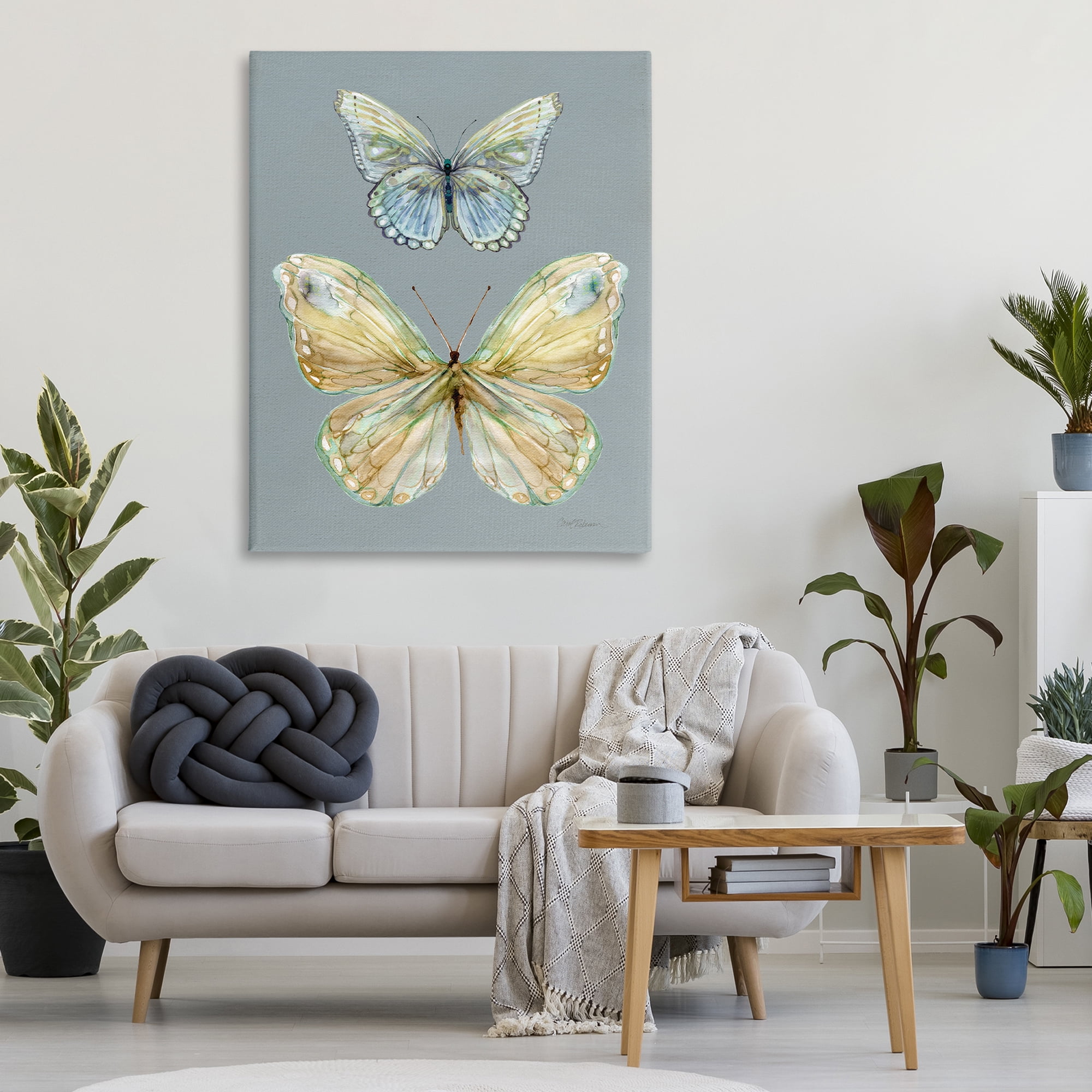 Stupell Industries Delicate Butterflies on Slate Canvas Wall Art, design by Carol Robinson