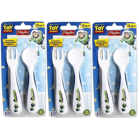 3 Pack - Playtex Disney Pixar Toy Story Utensil Set, Fork and Spoon, 12m 