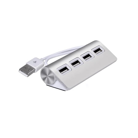 4 Port 2.0 USB Hub Aluminum alloy Blue led Portable Adapter USB Cable Splitter Hub for Laptop PC Computer