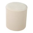 thumbnail image 3 of Pouf Cover with Elastic Textured Bottom Checked Machine Washable Fabric - Green, 3 of 8