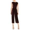 thumbnail image 2 of Rebecca Taylor Womens Velvet Jumpsuit, Purple, 4, 2 of 2