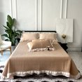 thumbnail image 1 of Colcha fina acolchada con volantes de encaje, funda de cama, colchón, Sábana, colcha de verano con fundas de almohada, tamaño Queen, 3 uds., 1 of 5