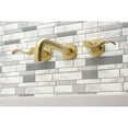 thumbnail image 2 of Kingston Brass KS8127DFL NuWave Double-Handle 3-Hole Wall Mount Bathroom Faucet in Brushed Brass, 2 of 8