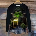 thumbnail image 4 of Unisex St. Patrick's Day Elderly Print Casual Long Sleeve T-Shirt, 4 of 5