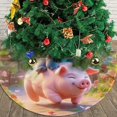 thumbnail image 3 of Falda para árbol de Navidad de Stitch y Pig, suave y divertida, decoración navideña de granja, 48", 3 of 4