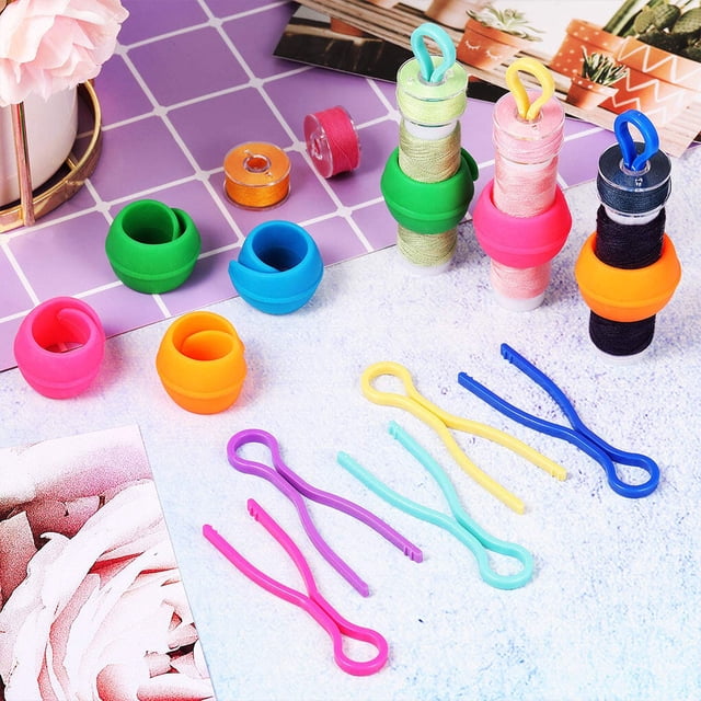 Pinces à Bobine Bonne Élasticité Étanches Anti-Décoloration Résistantes à l'Usure Supports Outil de Couture Fixation Forte Vert