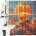 thumbnail image 3 of Nuclear Mushroom Cloud Shower Curtain Modern Home Bathroom Bathtub Decor Waterproof Fabric with 12PCS Hooks, 3 of 6