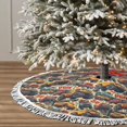 Christmas Tree Skirt off road racing car yellow Halloween Tree Skirt Fall Winter Tree Skirt