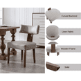 thumbnail image 3 of Guyou Dining Chairs Set of 2, Mid-Century Modern PU Upholstered Kitchen Chairs with Curved Backrest, Wooden Side Chairs for Dining Kitchen Living Room Bedroom, Grey, 3 of 12